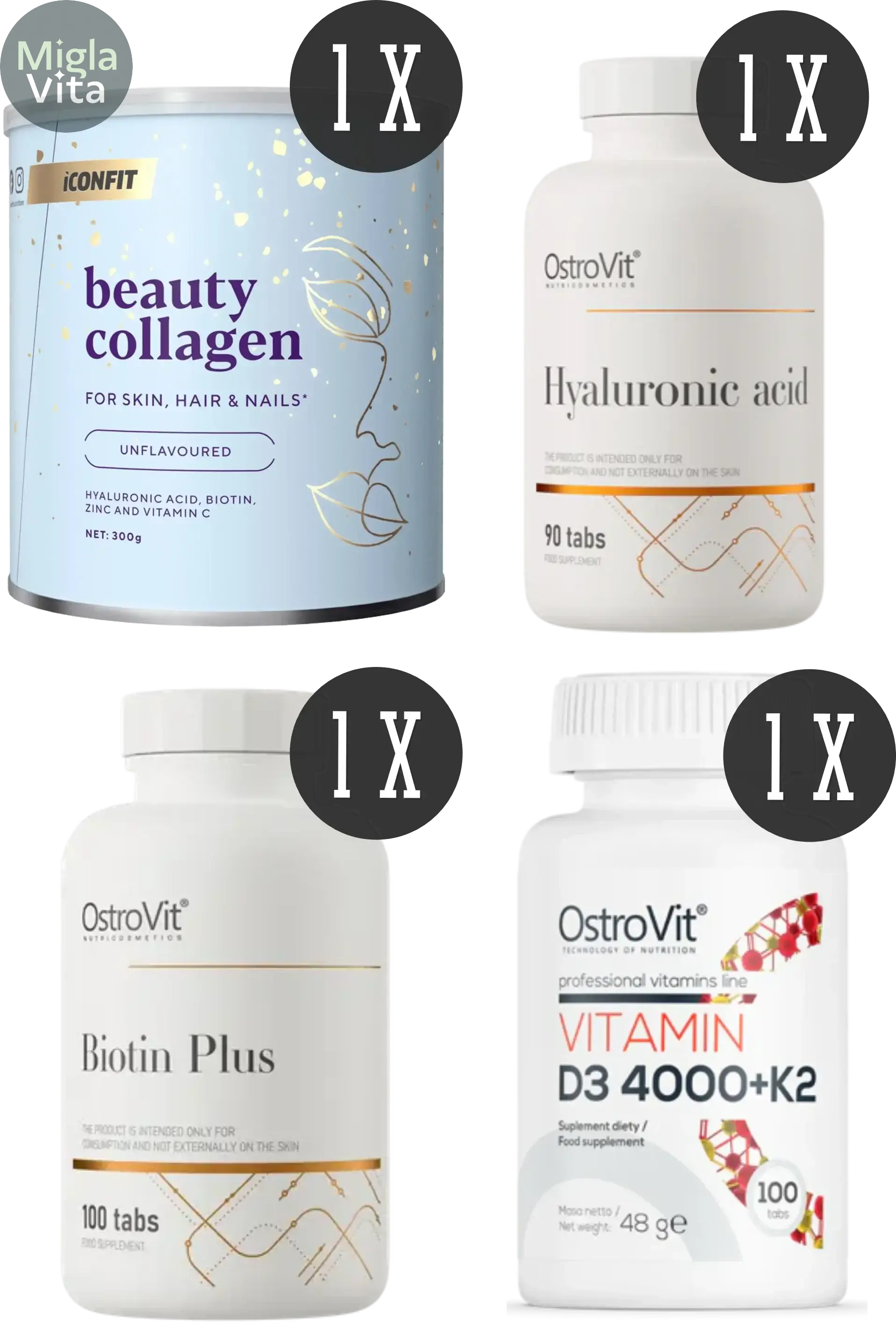 MiglaVita Skin, Hair and Wellness Set Ostrovit