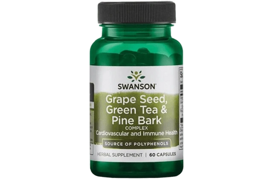 Vīnogu kauliņu, zaļās tējas un priežu mizas komplekss (60 kapsulas)